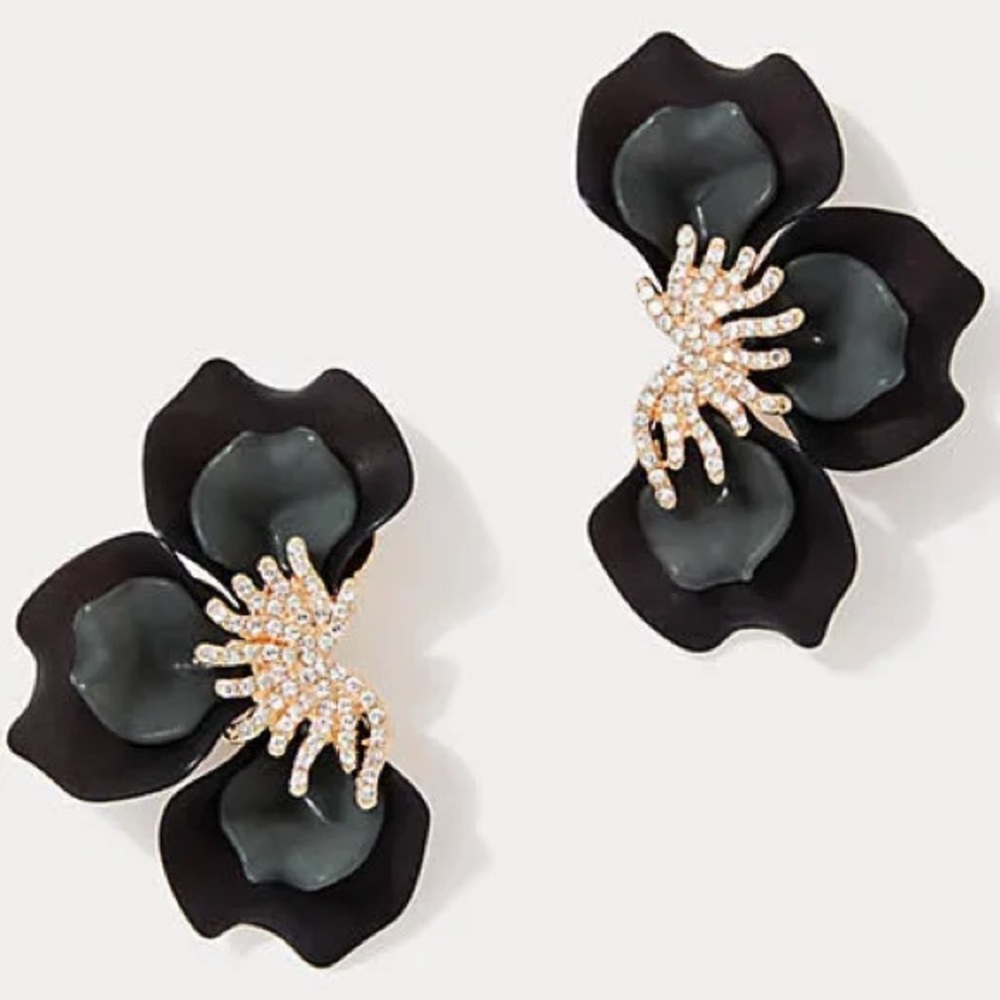 Lilly Pulitzer Black and Gold Statement Earrings